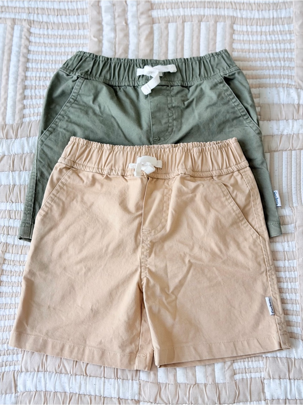 Gerber Olive Green and Khaki Drawstring Shorts 2-Pack